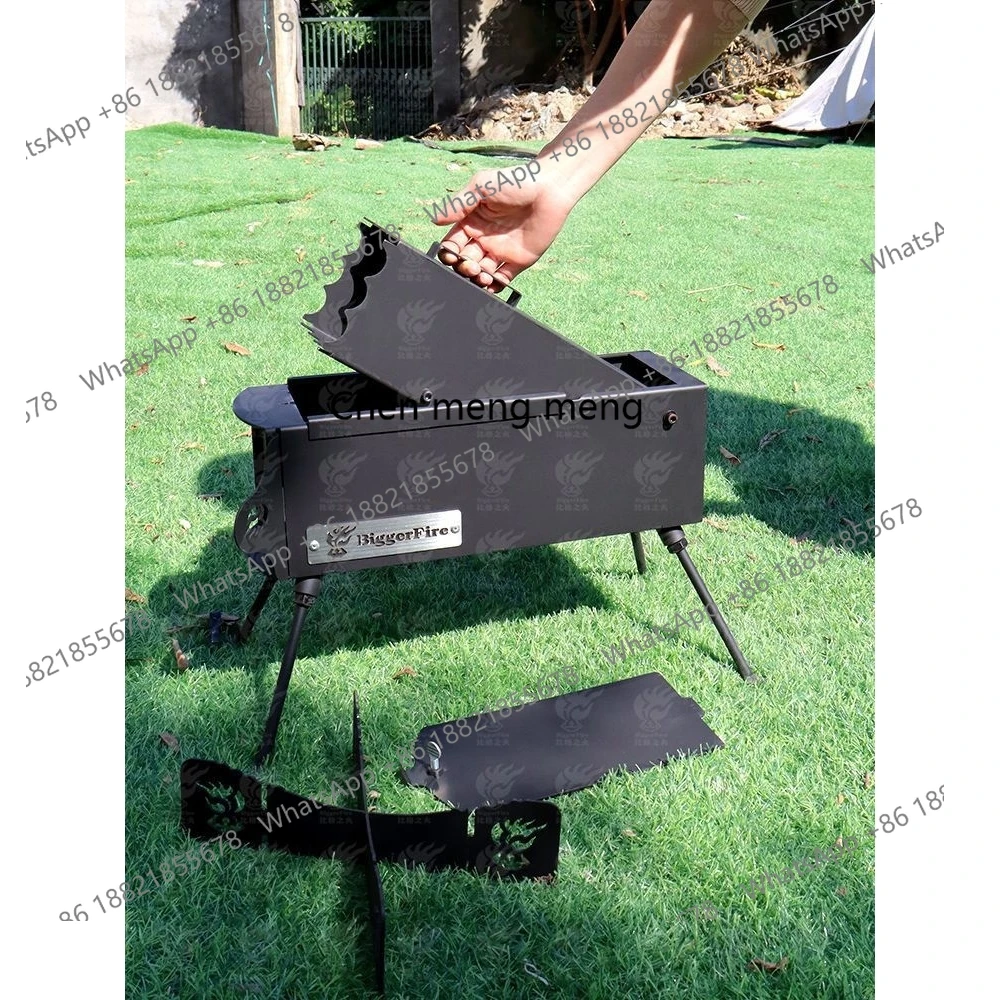 

Outdoor camping barbecue portable firewood stove light removable rocket stove