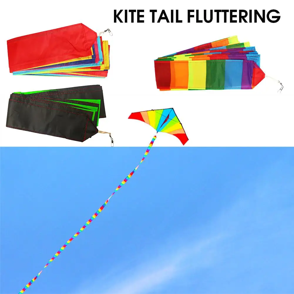 10m Kite Tail Rainbow Lint Voor Enkele Lijn/Dual Lijn Kite Kids Beach Play Party Outdoor Sport Kite accessoires O1X7