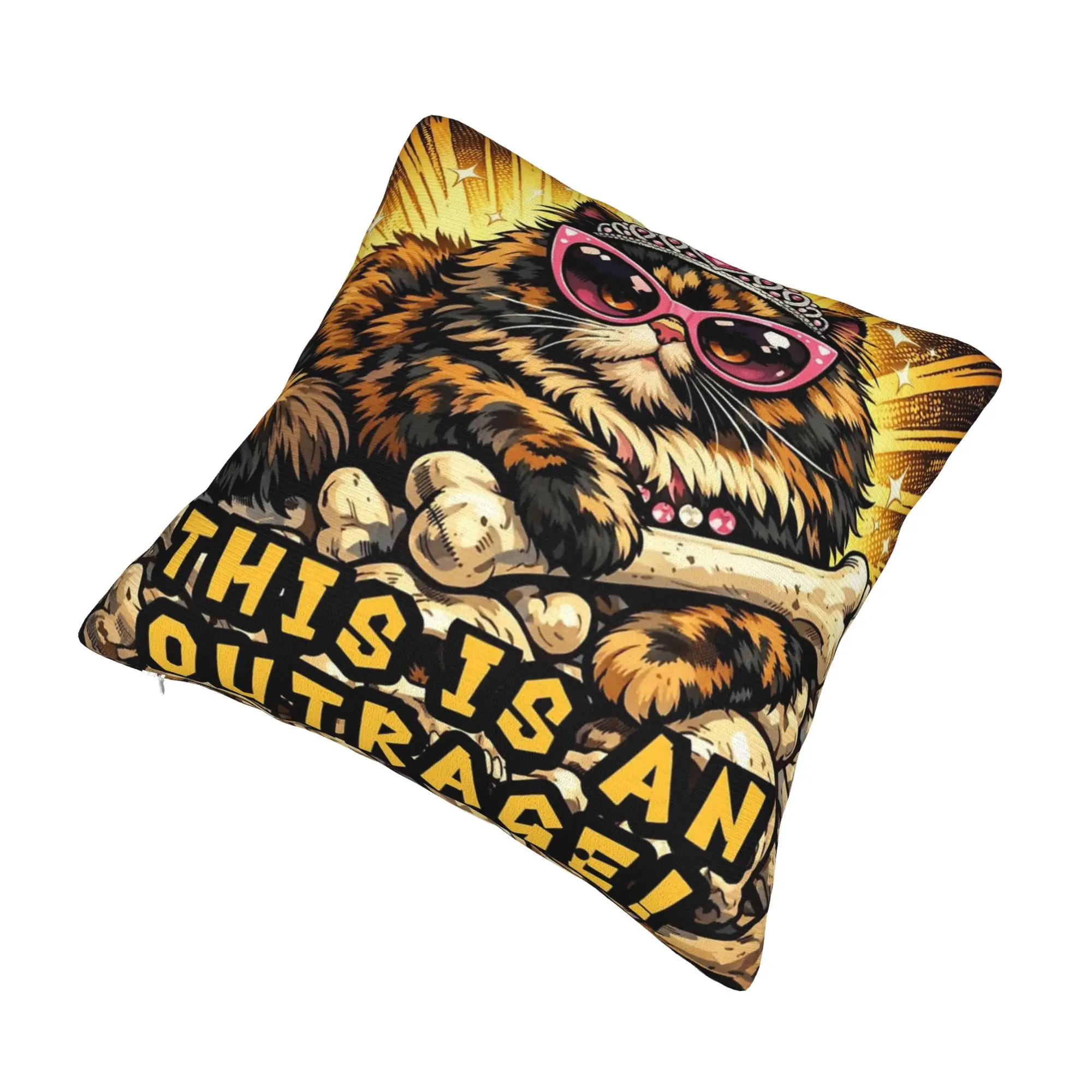 This Is An Outrage Princess Donut Cat Pillow Covers Printed Cushion Cover Decorative Pillow Case Cover Chair Multiple Sizes