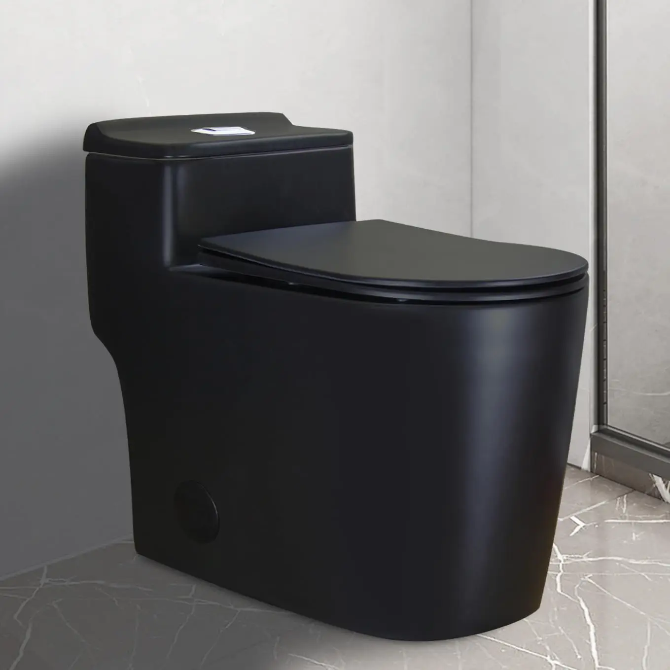 

WZ5080BS Modern One Piece Toilet Dual Flush Comfortable Elongated Taller Bowl Height 10” Rough-in, Matte Black, Customized