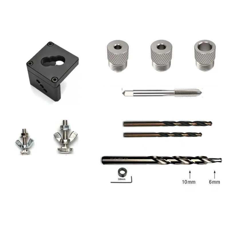 M5/M6/M10 Guide Bushings, Precise Alignment for 20/30/40 Series - Aluminum Profile Tapping & Drilling Positioning Tool Set