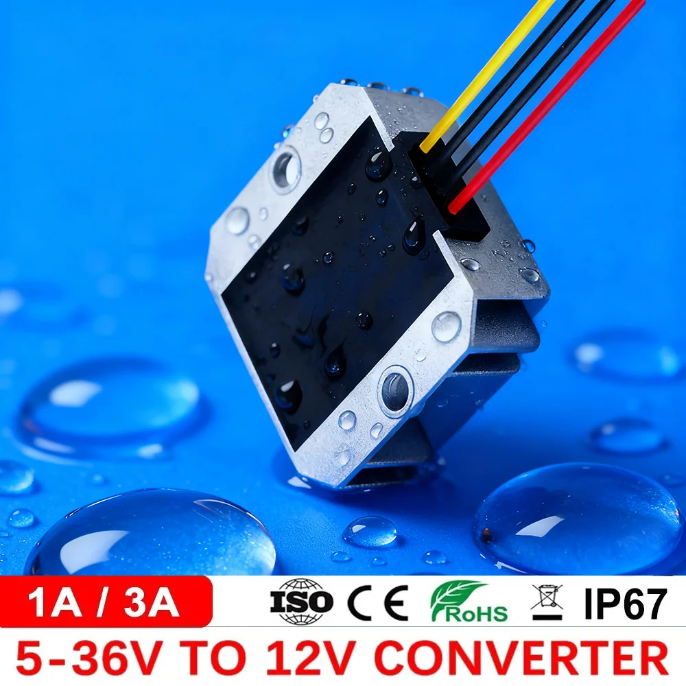 

5-36V to 12V 3A 2A 3A 12 volt Power Supply DC DC Power Voltage Regulator Stabilizer Converter 8V 12V 24V 30V for Car Radio
