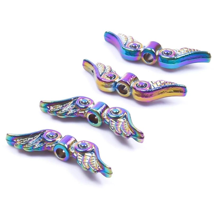 10 قطعة/الوحدة خمر لطيف الحارس أجنحة الملاك فاصل ثقب الخرز السحر ل القلائد اليدوية أقراط مجوهرات اكسسوارات صنع #5