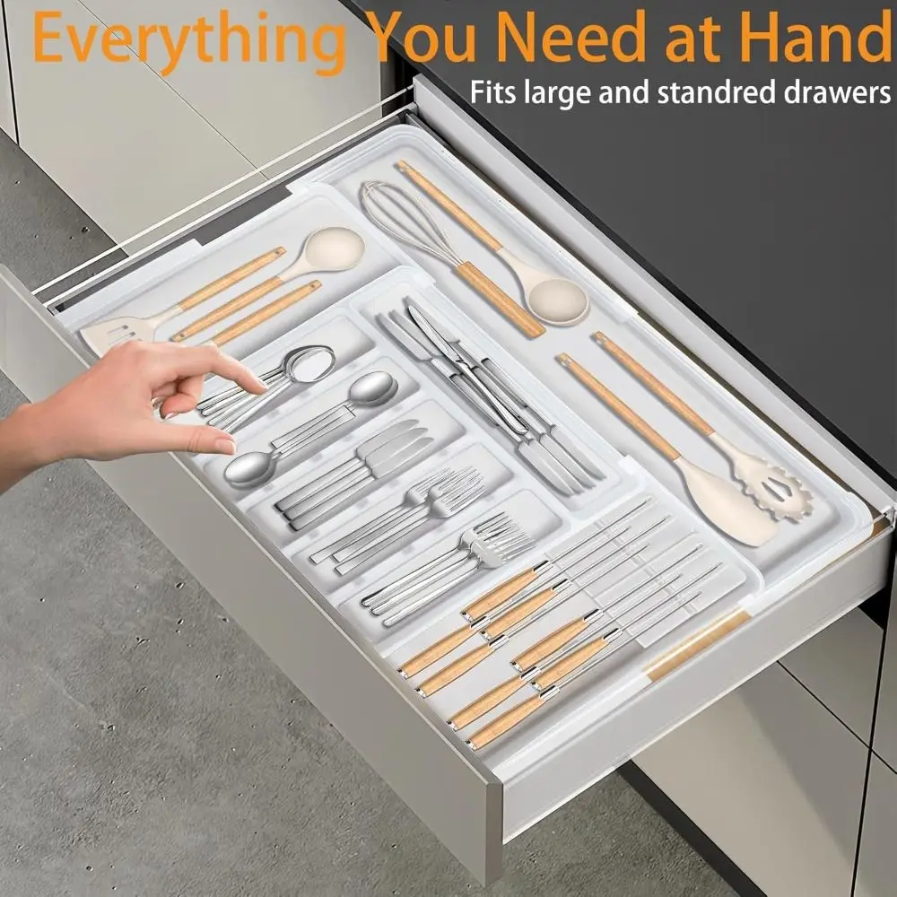 

Scalable Retractable Drawer Storage Box Movable Partition Compartment Kitchen Drawer Organizer Holder Large Capacity