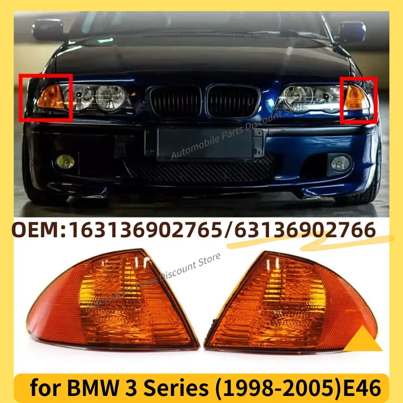 

for 1998-2005 E46 BMW 320i 323i 325i 325xi 328i 330i 330xi Turn Corner Signal Lights (Without Bulb) 63136902765 63136902766