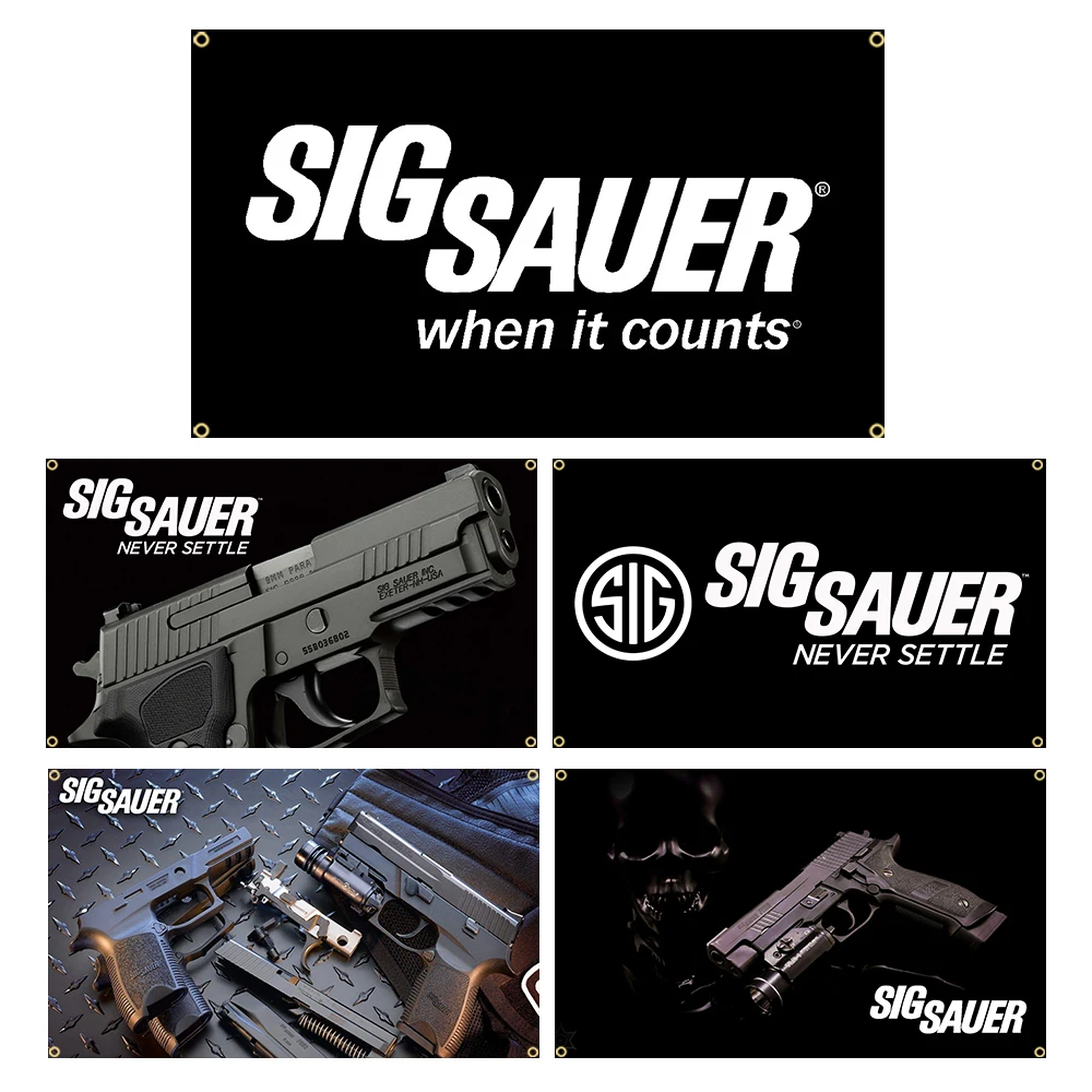 90X150cm SIG SAUER When It Counts Flag Polyester Printed Decoration Banner Tapestry Jemony