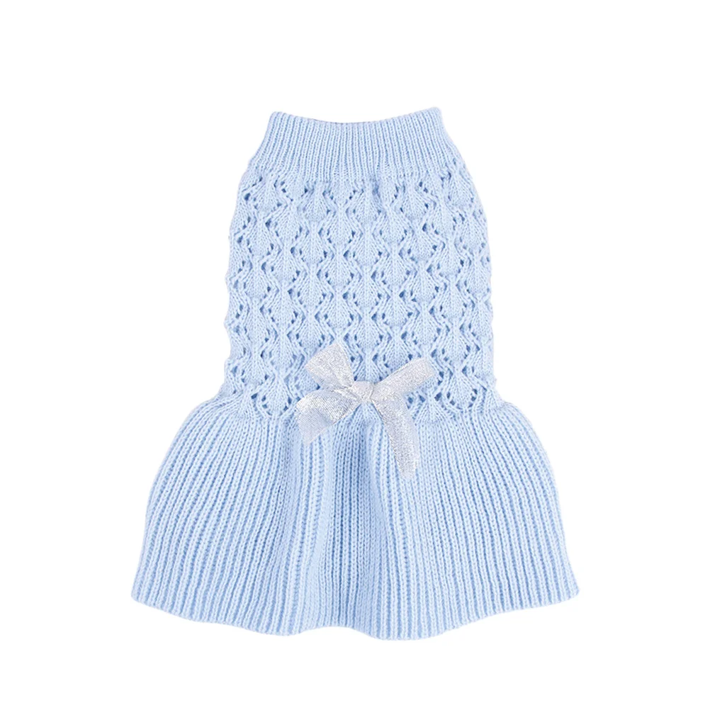 

1Pcs Sweater Dress Checked Blazer Style Blue Size S Puppy Wool Comfortable Coat Sweater Puppy Wool Dress