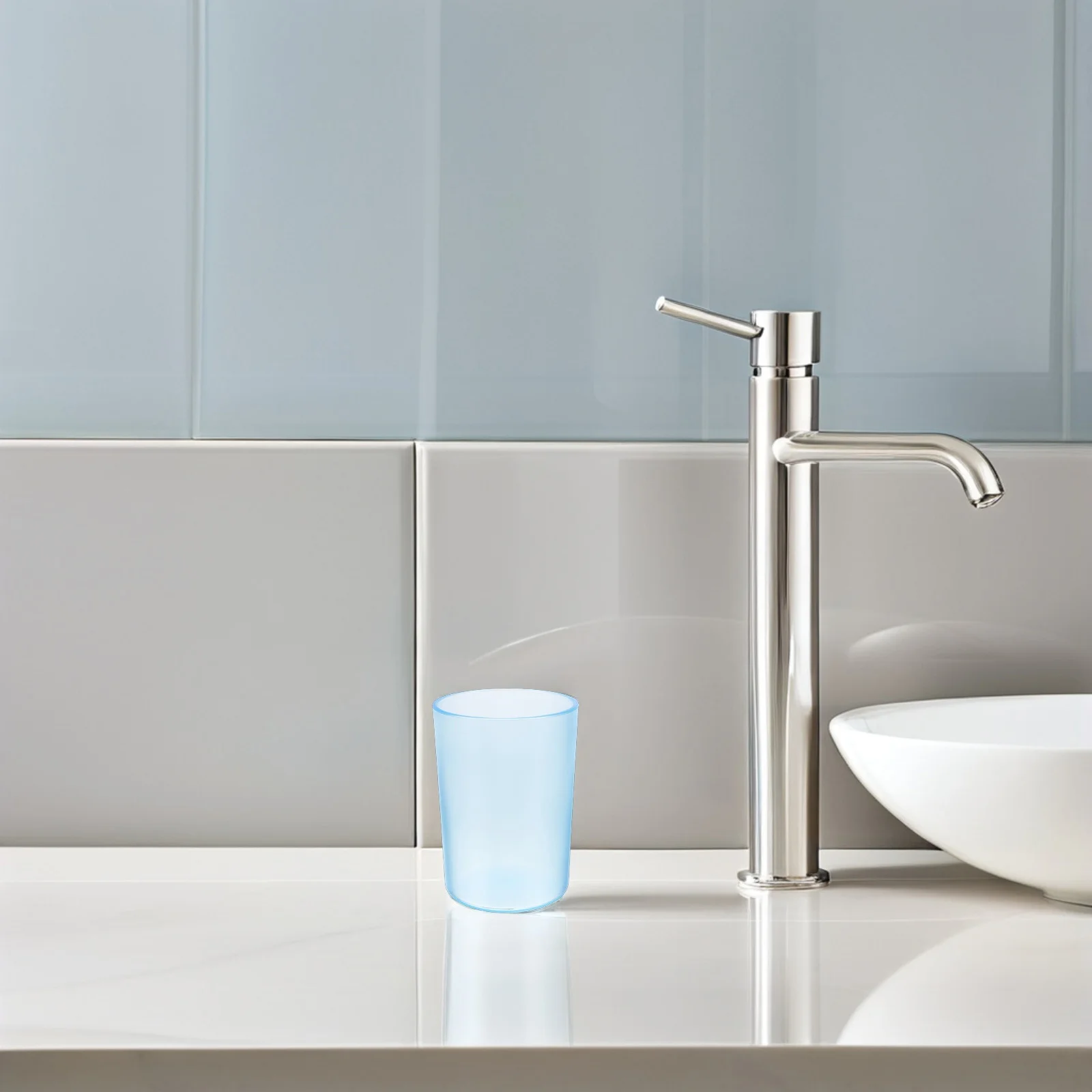 

Blue Transparent Wash Cup Sturdy Nonporous Design for Tooth Brushing Coffee Water Use Portable Elegant Gargle Mug for Daily Use