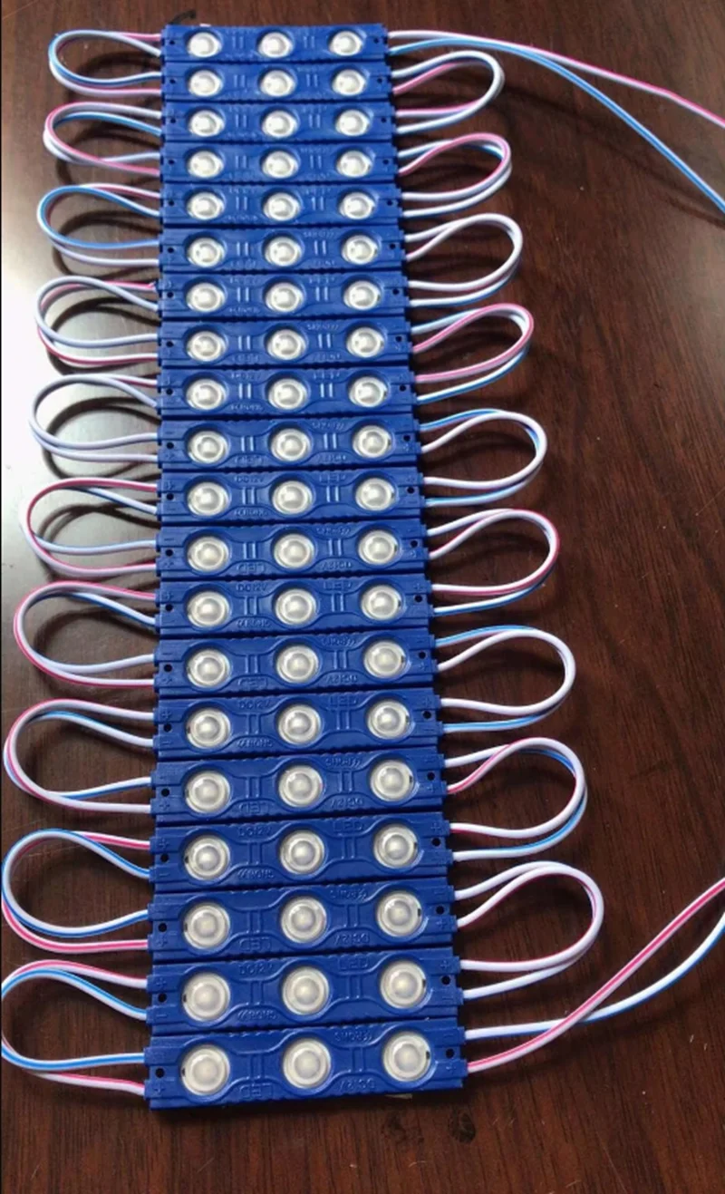 2835 injection led Module 20pcs/lot DC12V 3LED 1.5W Brightness Outdoor module light Waterproof Advertising Signboard Backlight