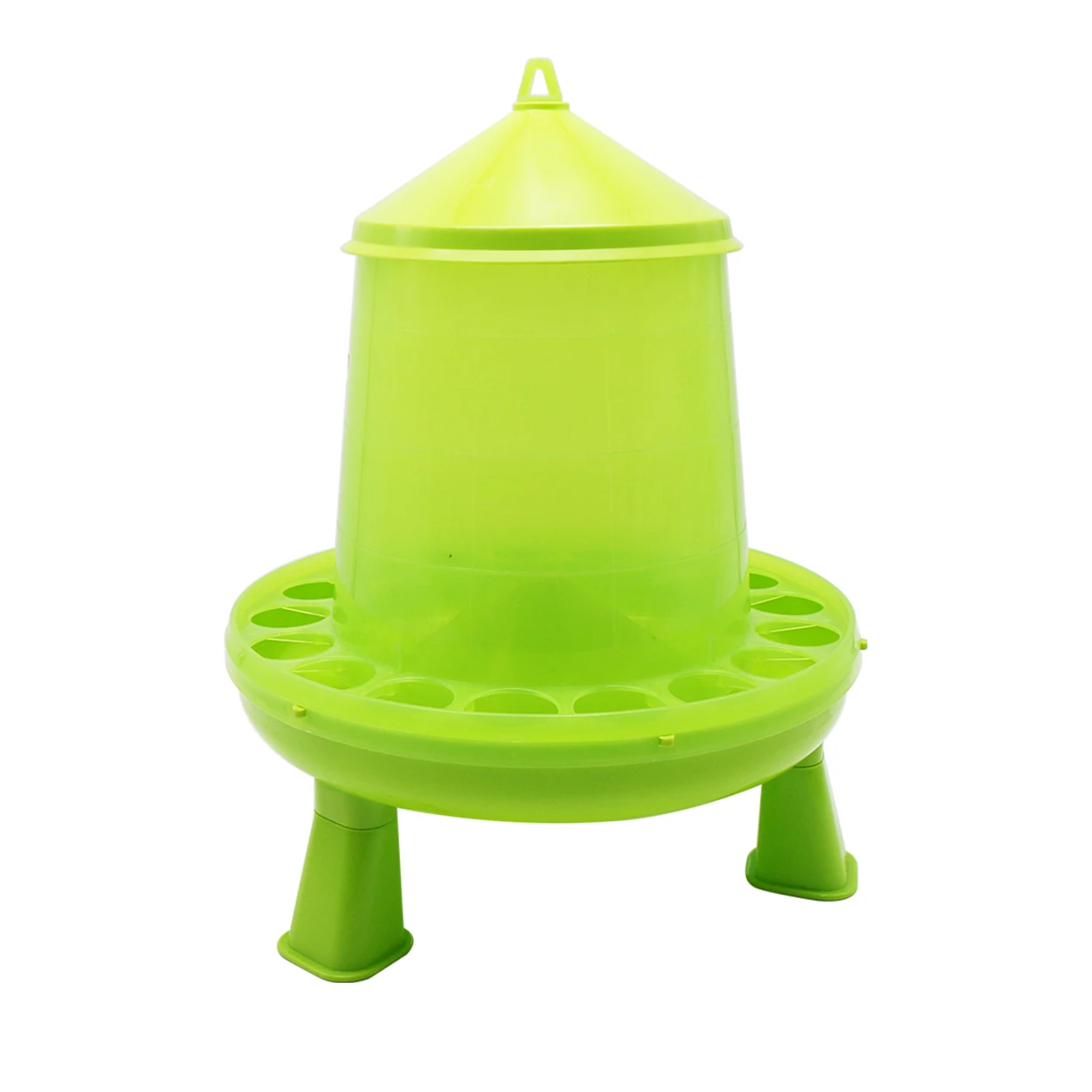 Comedero para aves de corral de 4kg con patas de soporte y cubierta, comedero de plástico para pollos, cubo de alimentación de codorniz, comedero automático para animales de granja de palomas, 1 ud.