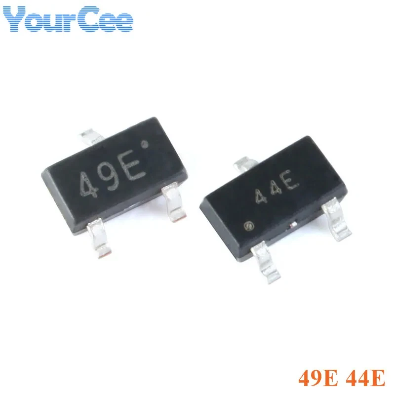 50pcs/10pcs 44E 49E SOT23 SMD Hall Effect Sensor Switch SMD Hall Element  Sensor Switch Brushless Electric Motor