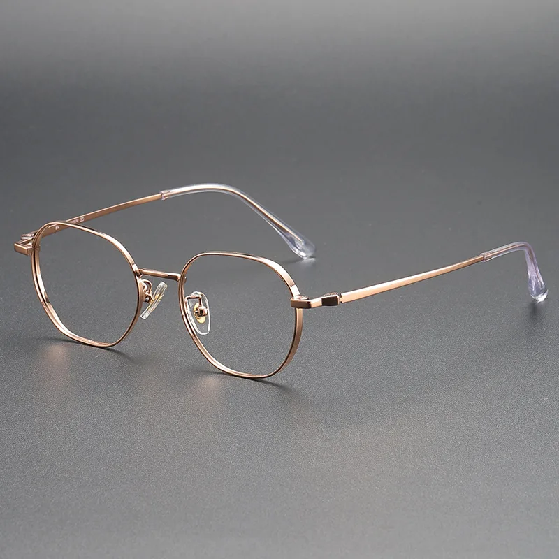 48 مللي متر جديد خفيف للغاية إطار من التيتانيوم متعدد الأضلاع مخصص عالي قصر النظر نظارات إطار مكافحة الضوء الأزرق نظارات للقراءة #5