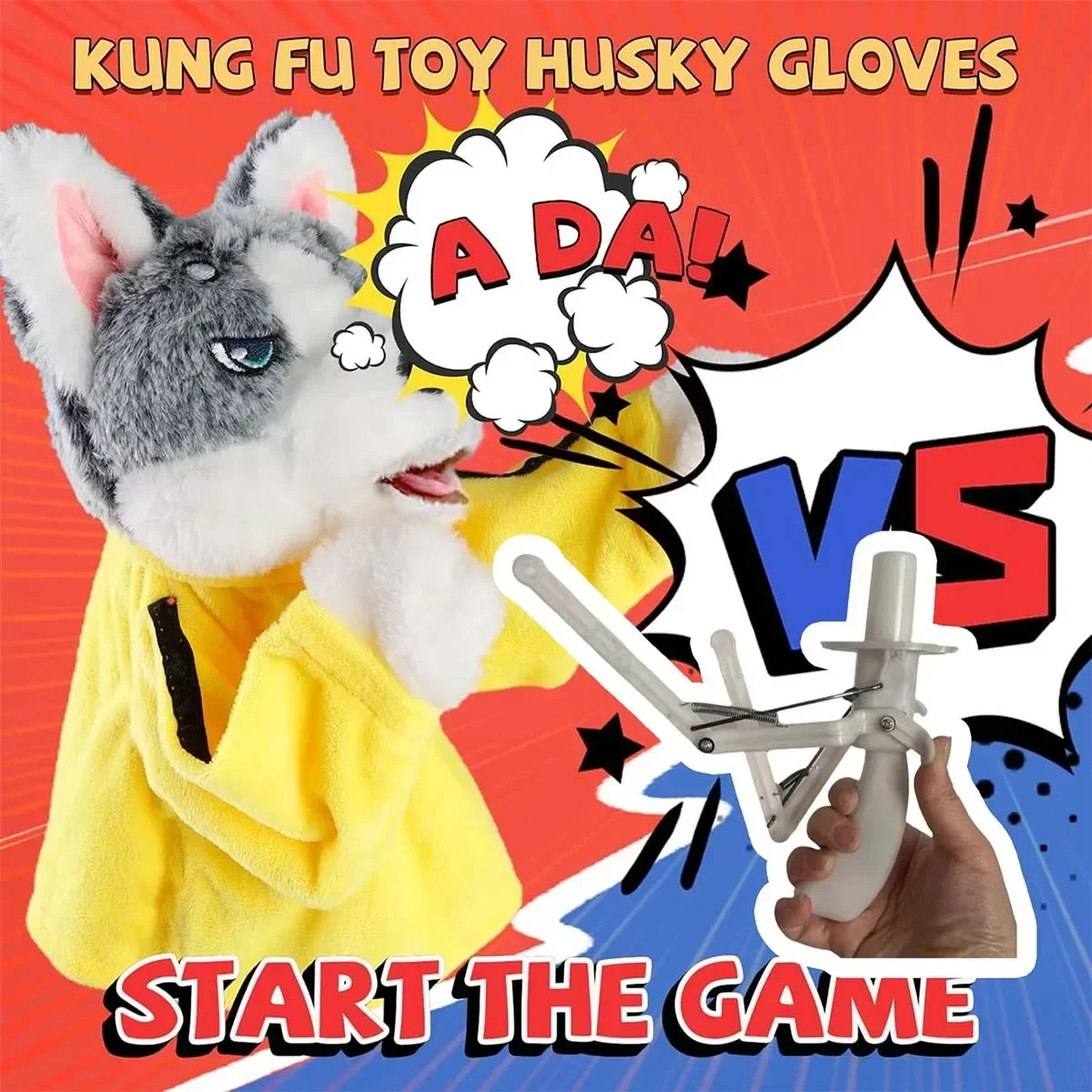 Husky Boxing Interaktives Plüschtier, Kung-Fu-Hund mit Sound, Boxspielzeug, Plüschpuppe mit Sound, Interaktive Boxhund-Handpuppe – Detail 4