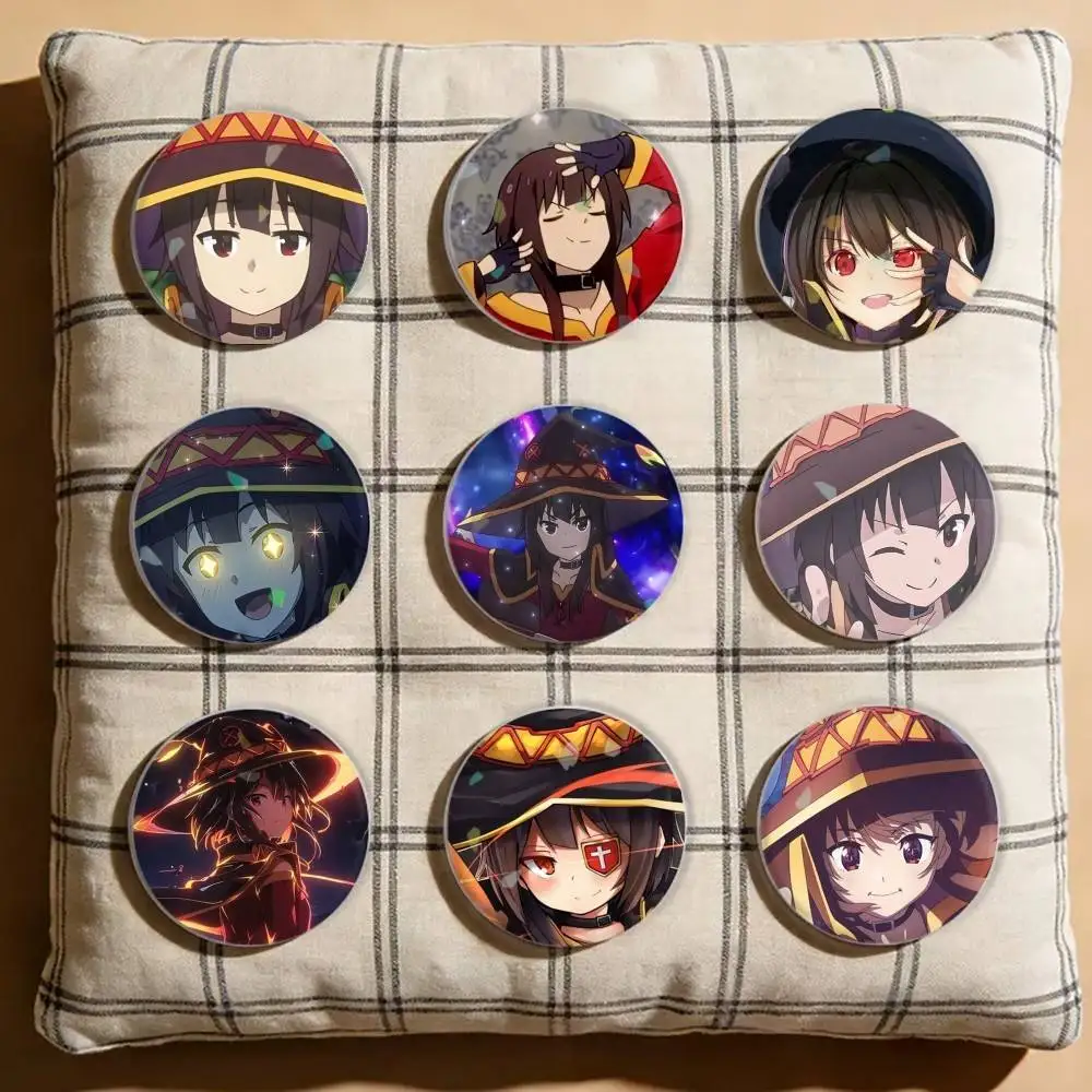

KonoSuba Megumin Laser Badge Creative Pins Brooch for Bag Clothes Hat Decor Gifts Fans Collect