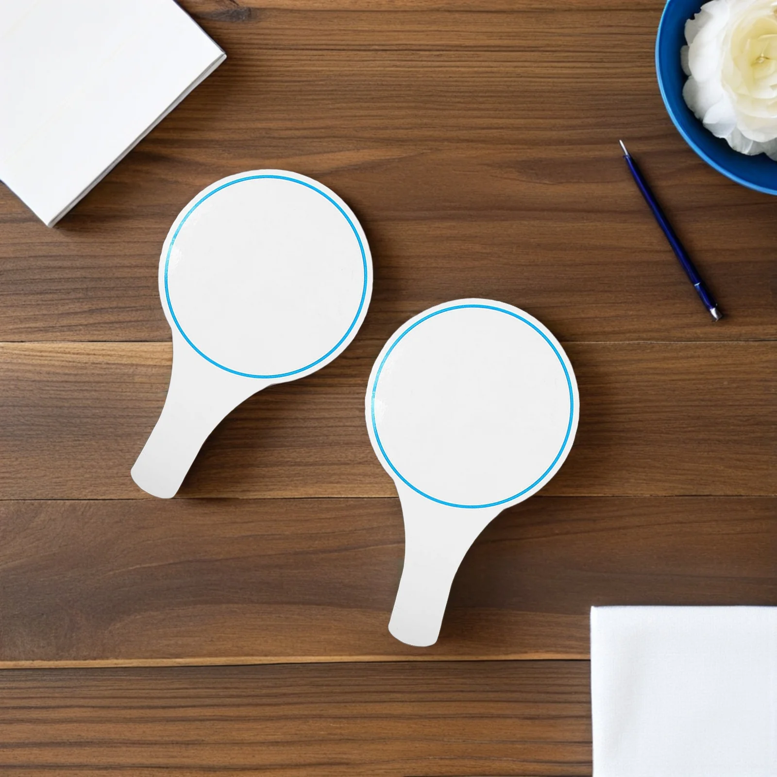

2Pcs Score Board Mini White Dry Erase Handheld Paddles Single Side Writing Board for Auction Voting Scoring Auction Paddles