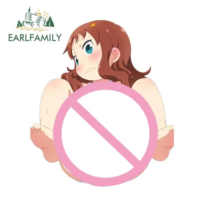 EARLFAMILY Maid Dragon Riko Saikawa Loli Car Stickers Hentai Small Breasts Kids Transparent Panties Car Accessories Gift Decals