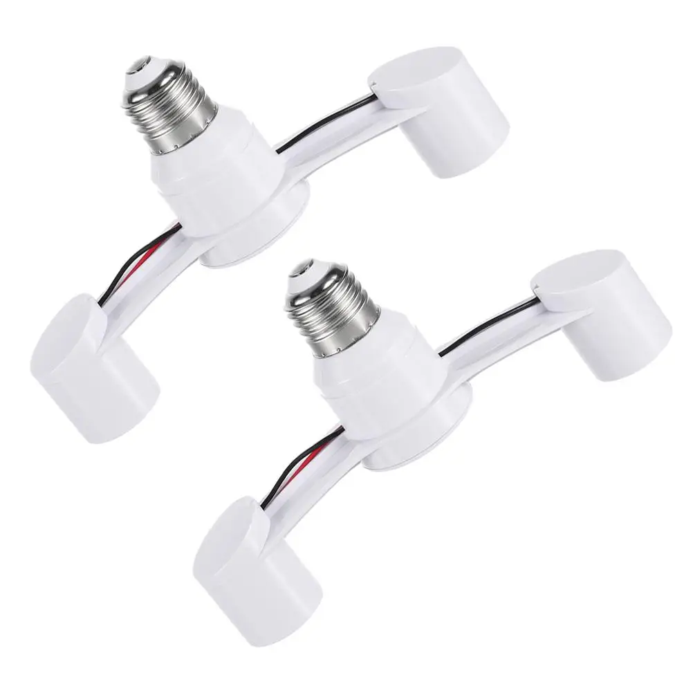 

2 Pcs E27 Lamp Head Converter Socket Outlet Splitter Corded Light Ceiling Base Plug Dual Connection Adapter
