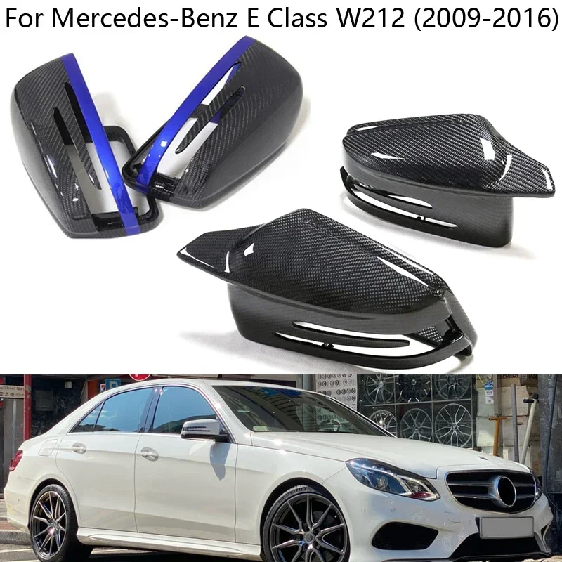 

For Mercedes-Benz E Class W212 2009 2010 2011-2016 Carbon Fiber Car Exterior rearview Side mirror Cover Trim Cap accessories