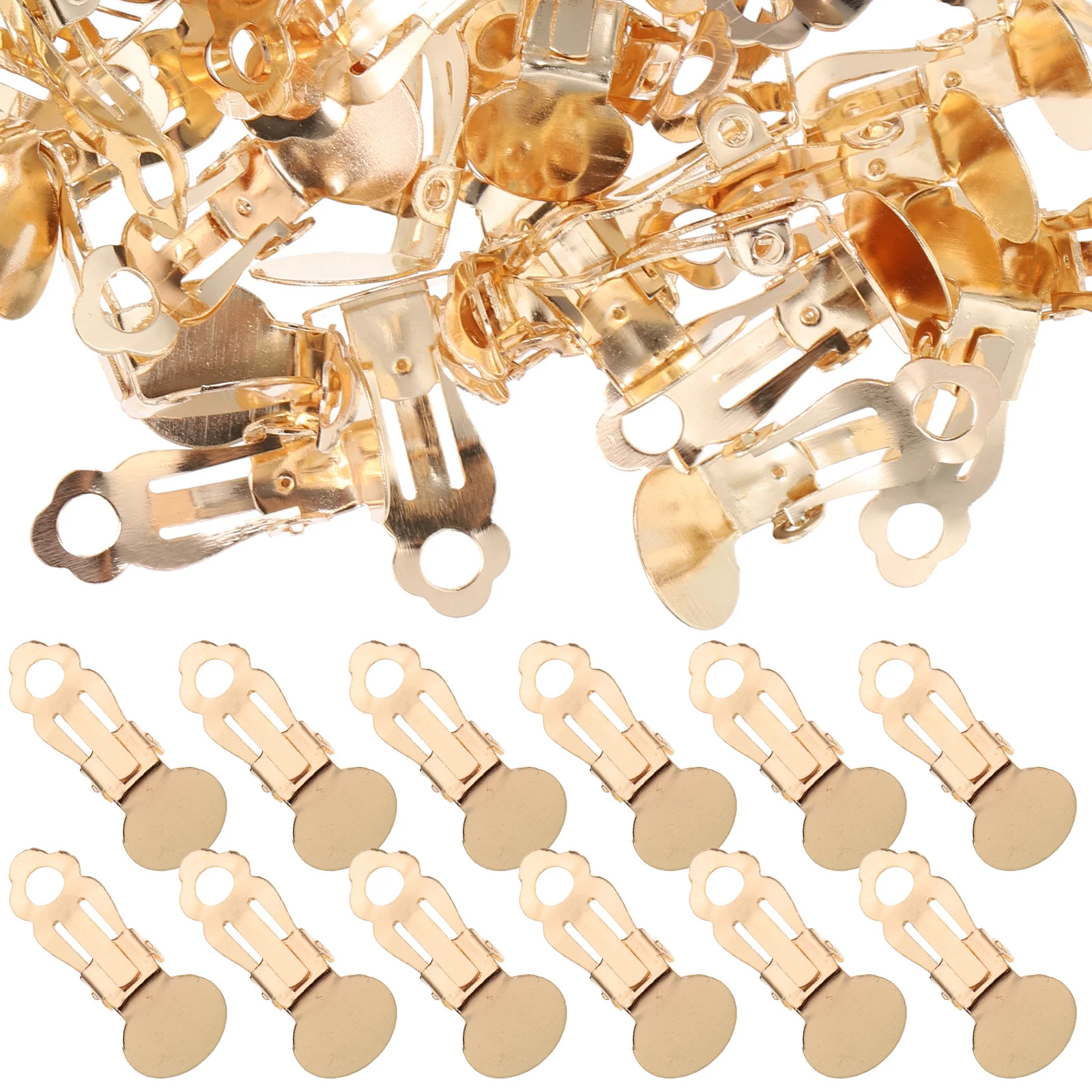 

100Pcs DIY Jewelry Findings Clip Earrings Non Pierced Ear Cuff for Women Teens Dainty Elegant Daily Wear Accessories