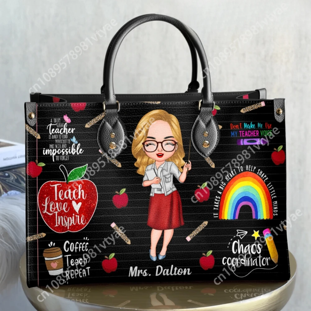 

Personalized Teacher Handbag Gifts for Women Customized Cartoon Female Professor Shoulder Bag Large Capacity Tote Bag Best Gifts