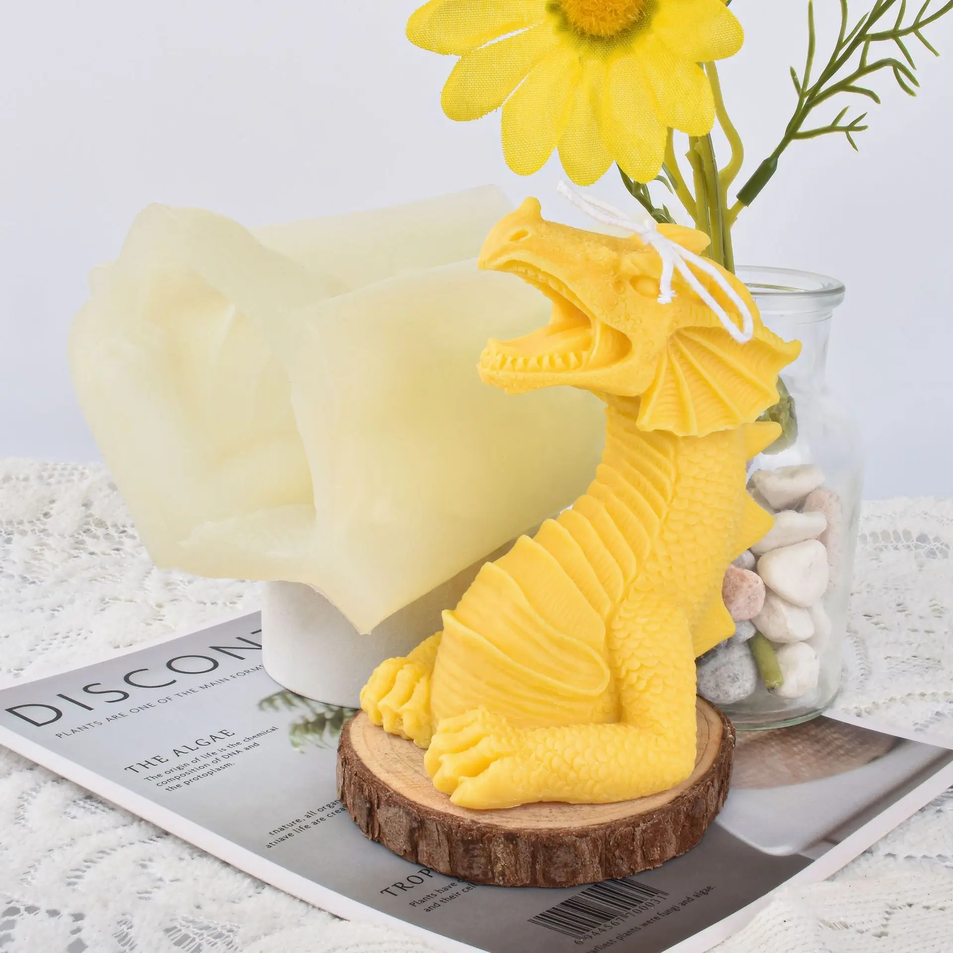 Giant Dragon Head Candle Silicone Mold for Handmade Chocolate Decoration Gypsum Aromatherapy Soap Resin Candle Silicone Mould