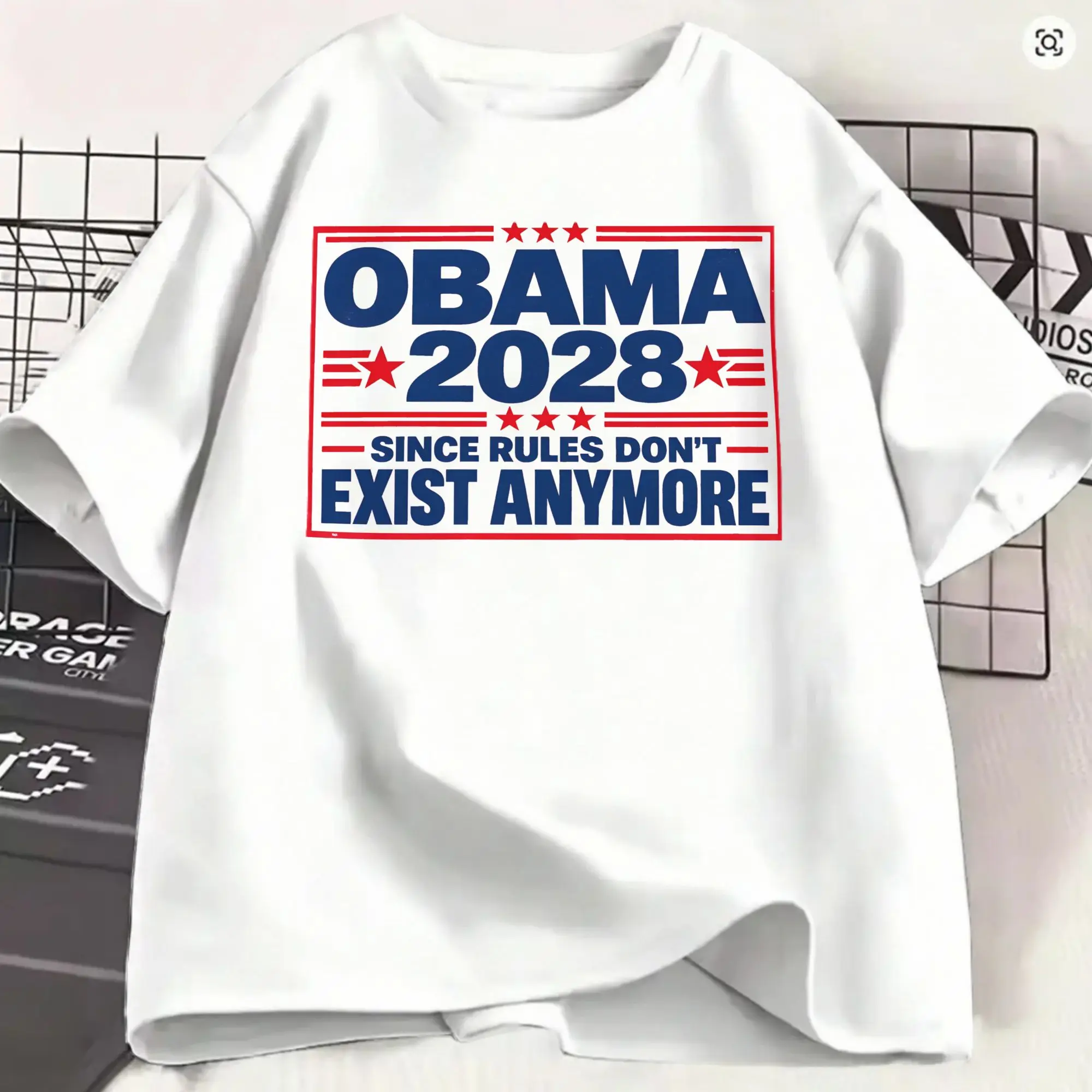 Obama 2028 Since Rules Don't Exist Anymore T-Shirts Men  Vintage Cotton Tees O Neck Short Sleeve T Shirt New Arrival Tops