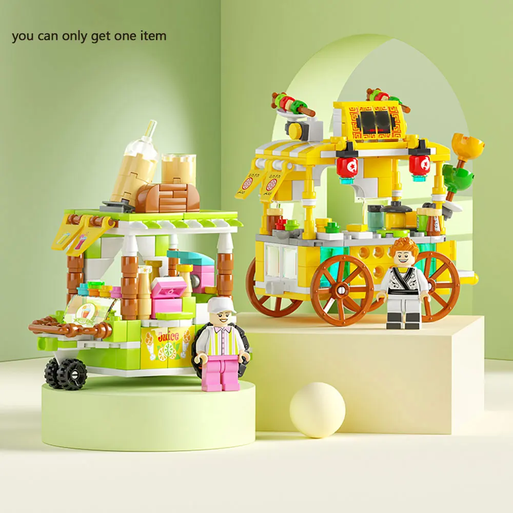 الدماغ تعزيز كتل خشبية مجموعة: الآيس كريم شاحنة ديكور DIY بها بنفسك عدة مسرح شارع صغير للبنين والبنات