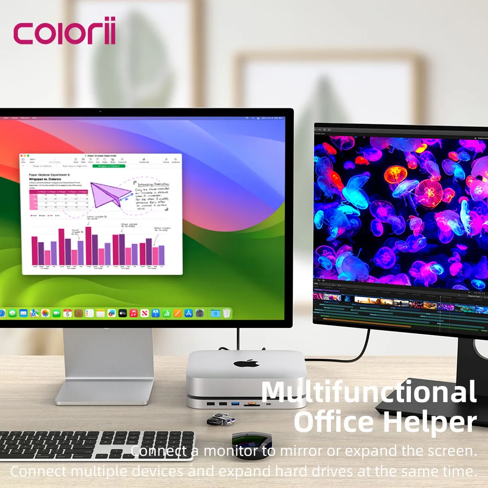 Imagem -03 - Hub Usb tipo c com Gabinete de Disco Rígido Docking Station Suporta Nvme Sata M.2 Ssd Case 4k 10gbps Dados m1 m2 para Mac Mini