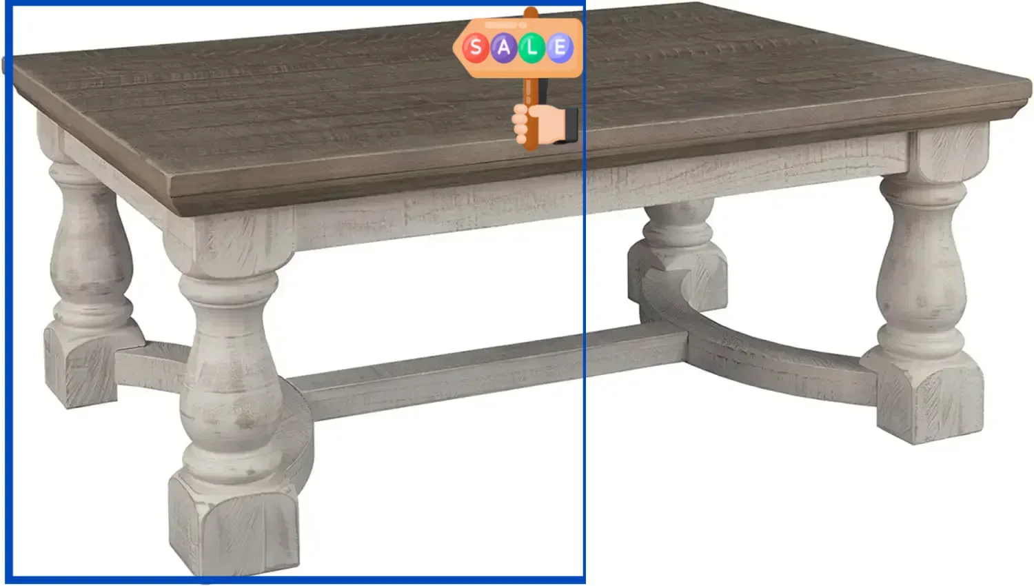 

BestsellerHavalance Farmhouse Rectangular Coffee Table, Gray & White with Weathered FinishTime limit