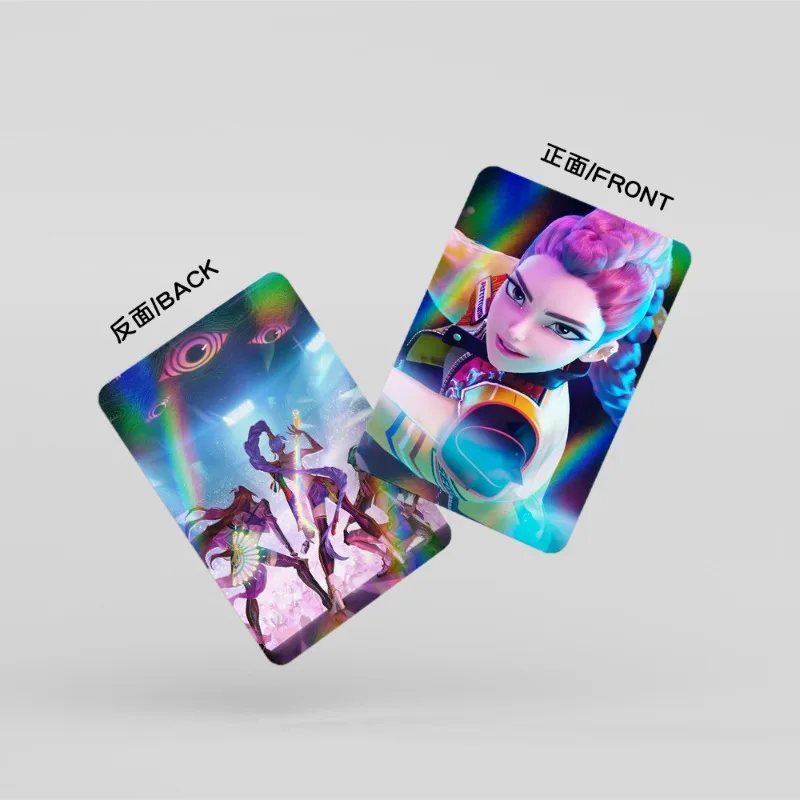 30pcs Kpop Demon Hunters Anime Laser Card Students Double-sided Fashion Collect Cards Cartoon Animation Surrounding Kids Gifts