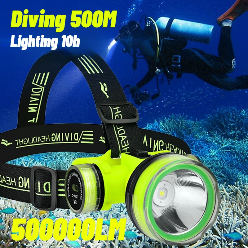 

Professional Diving Led lamp Portable Rechargeable Usb Diving 500m Underwater light Diver Spearfishing Flashlight