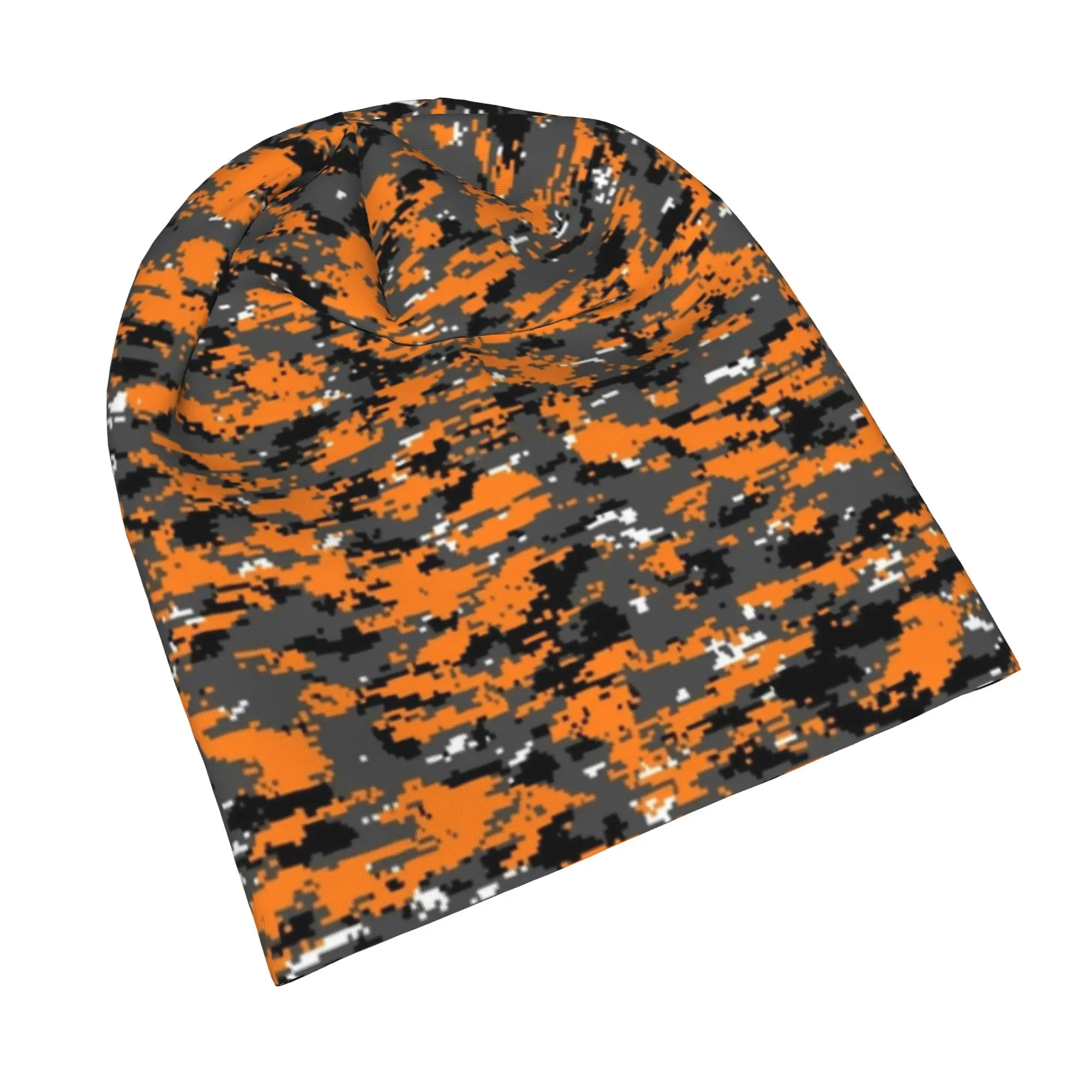 Hunter Orange Camouflage Bonnet Hat Autumn Winter Ski Skullies Beanies Hats Camo Military for Men Women Warm Head Wrap Cap