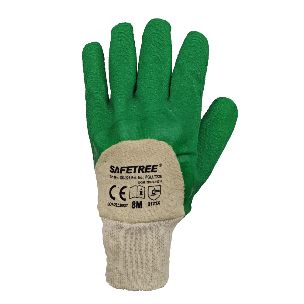 SAFETREE Latex Coated Industrial Work Hand Glove Waterproof Garden Safety Gloves CE Approved