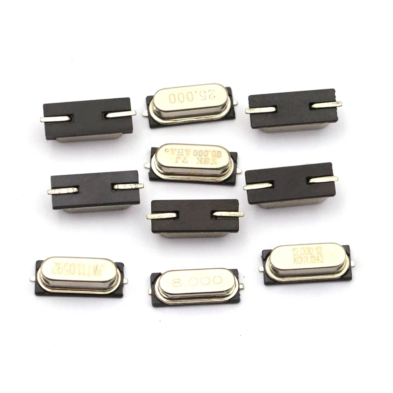 10pcs SMD Crystal Oscillator 8M 49SMD Passive Crystal Oscillator 8MHz 11.0592 4 12 16 20 Quartz Crystal Clock Oscillator