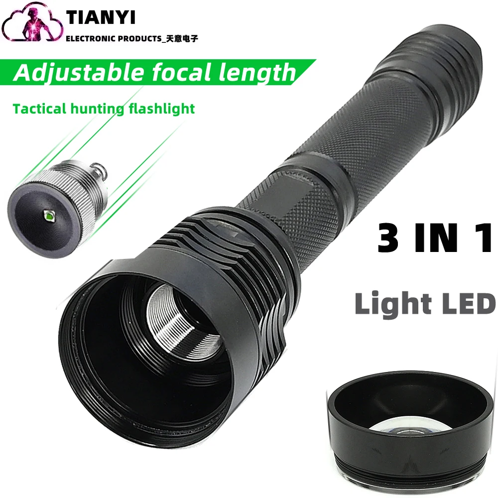 Green Light Flashlight,Single Mode Green Led Hunting Light,Zoomable Light for Hunting,Green torch for Night Vision,Astronomy