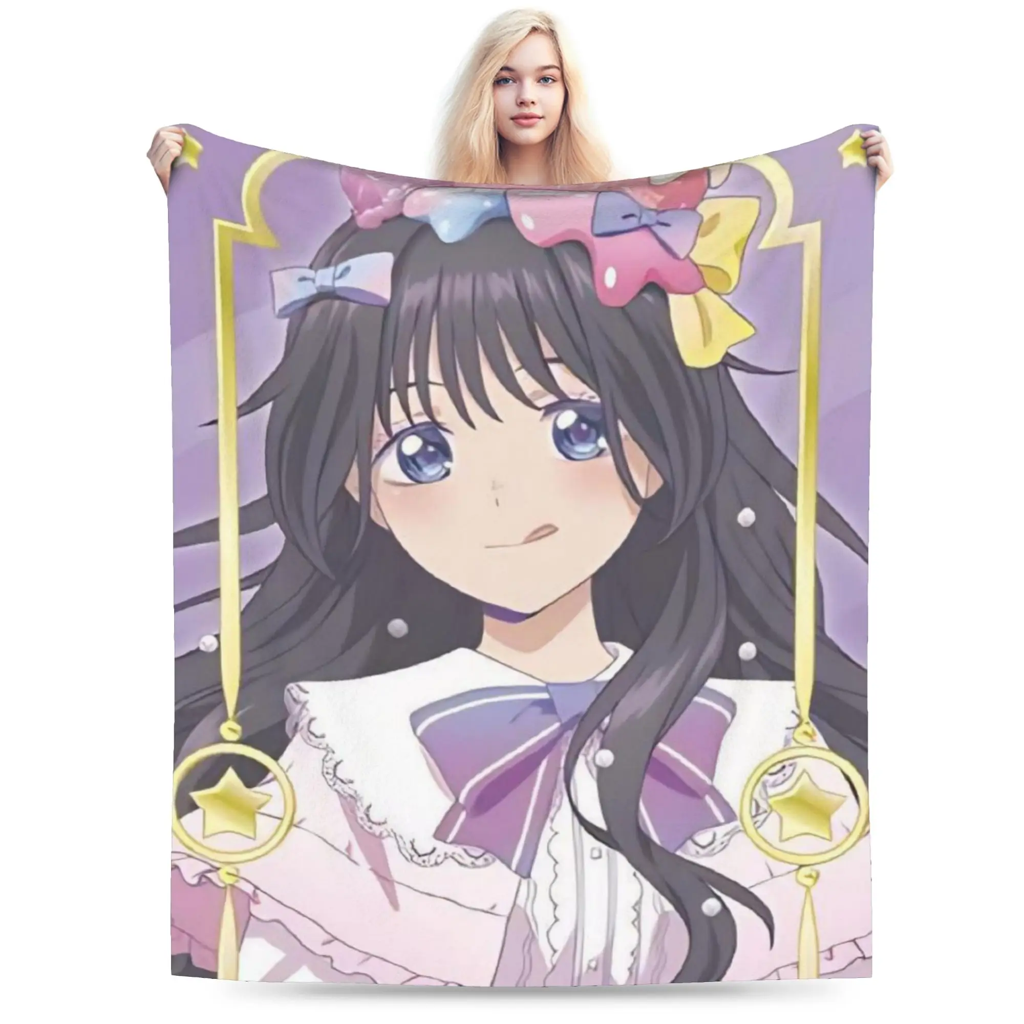 زهرة عطرة تتفتح مع بطانيات كرامية Waguri Kaoruko بطانيات رمي دافئة عتيقة من القطيفة لديكور المفرش والنسيج