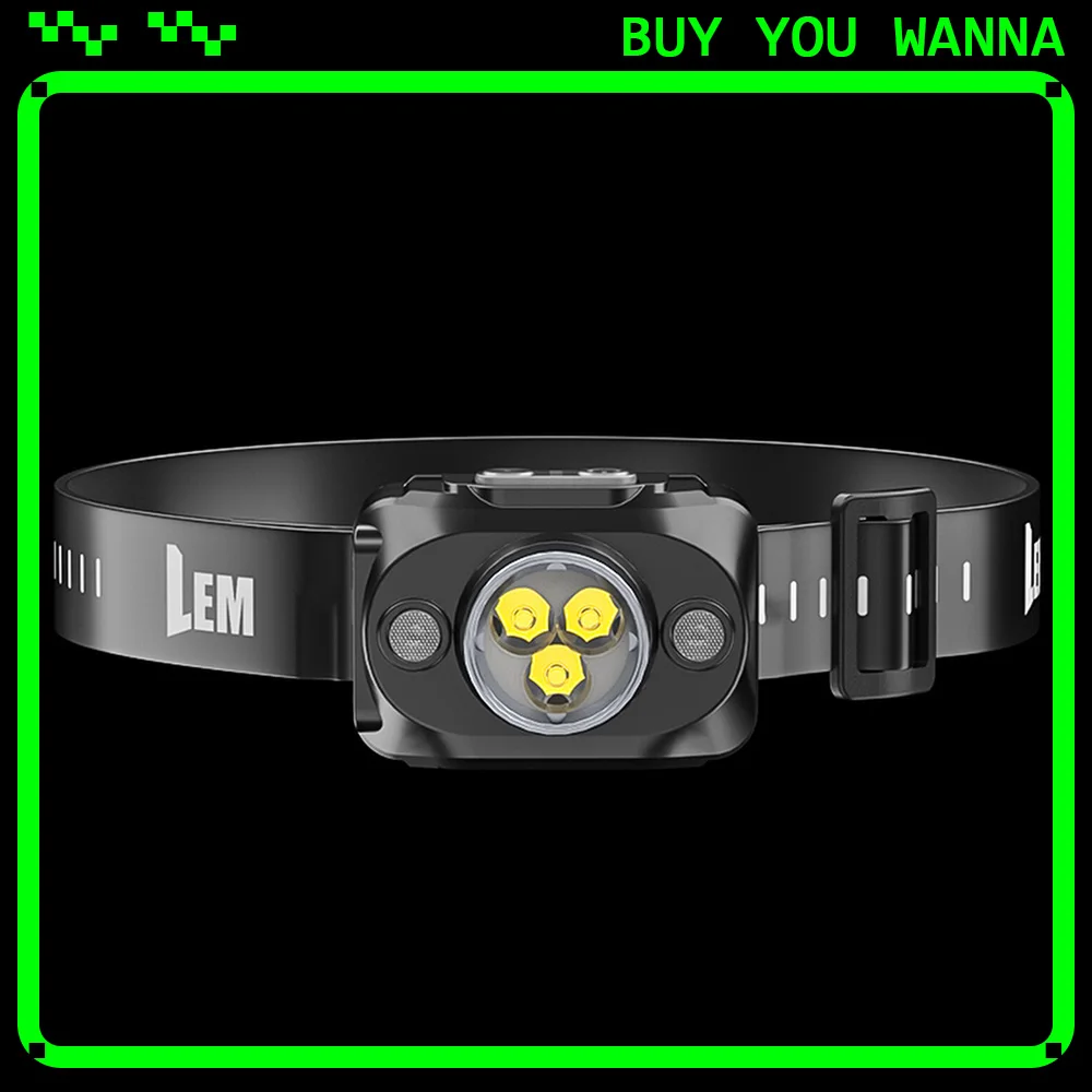 LEM LPro02 Powerful Headlamp Outdoor Climbing Head Lamp Flashlight 1800mAh 1000LM Rechargeable Fishing Head Torch