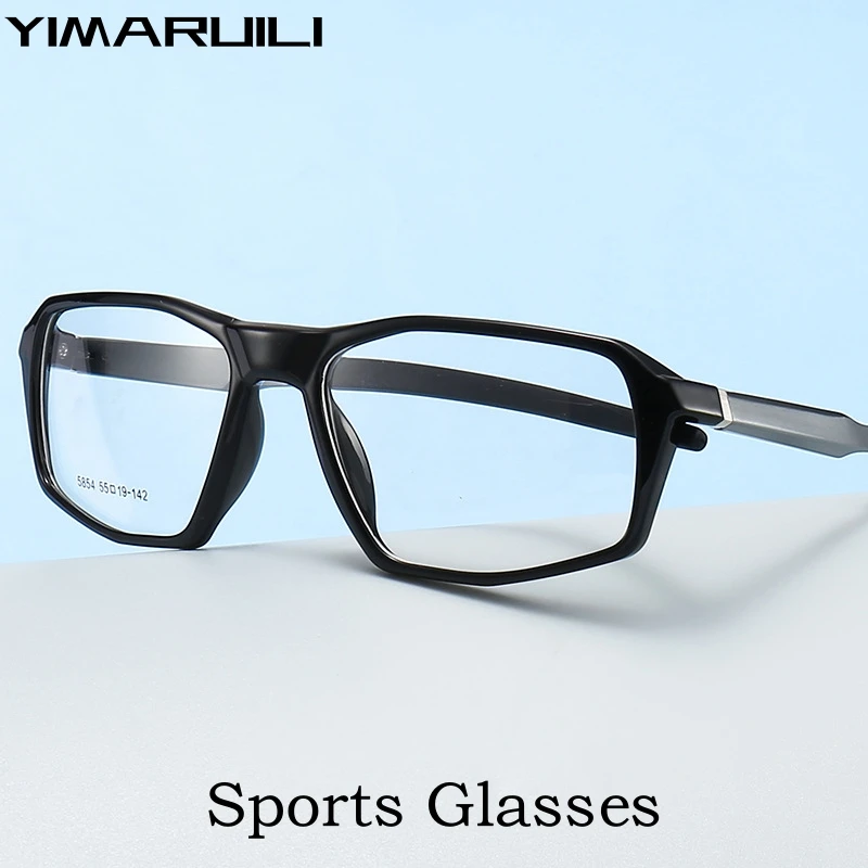 YIMARUILI Fashion Cycling Sports Men Glasses Ultralight TR90 Basketball Optical Prescription Spring Leg Glasses Frame Women 5854