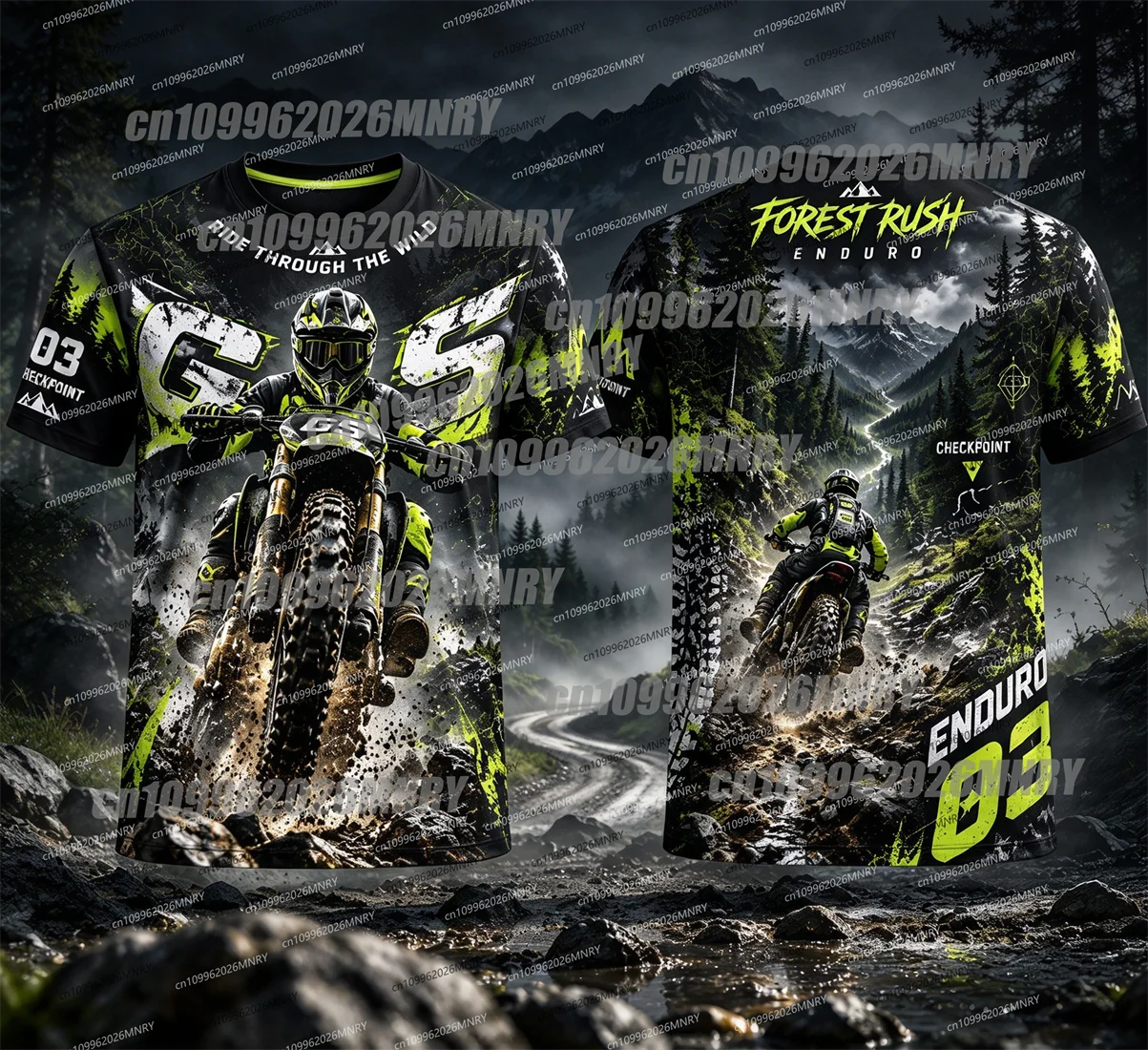 Forest biking Motorcycle Top 3d Print Moto Cycling Tshirt Men Clothing Man Jersey GS Motorbike Adventure T Shirt For Men