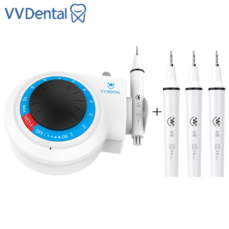 VVDental Dental Ultrasonic Scaler with 3Pcs Detachable Handpiece For Scaling Periodontics Endodontic Remove Dentistry Plaque