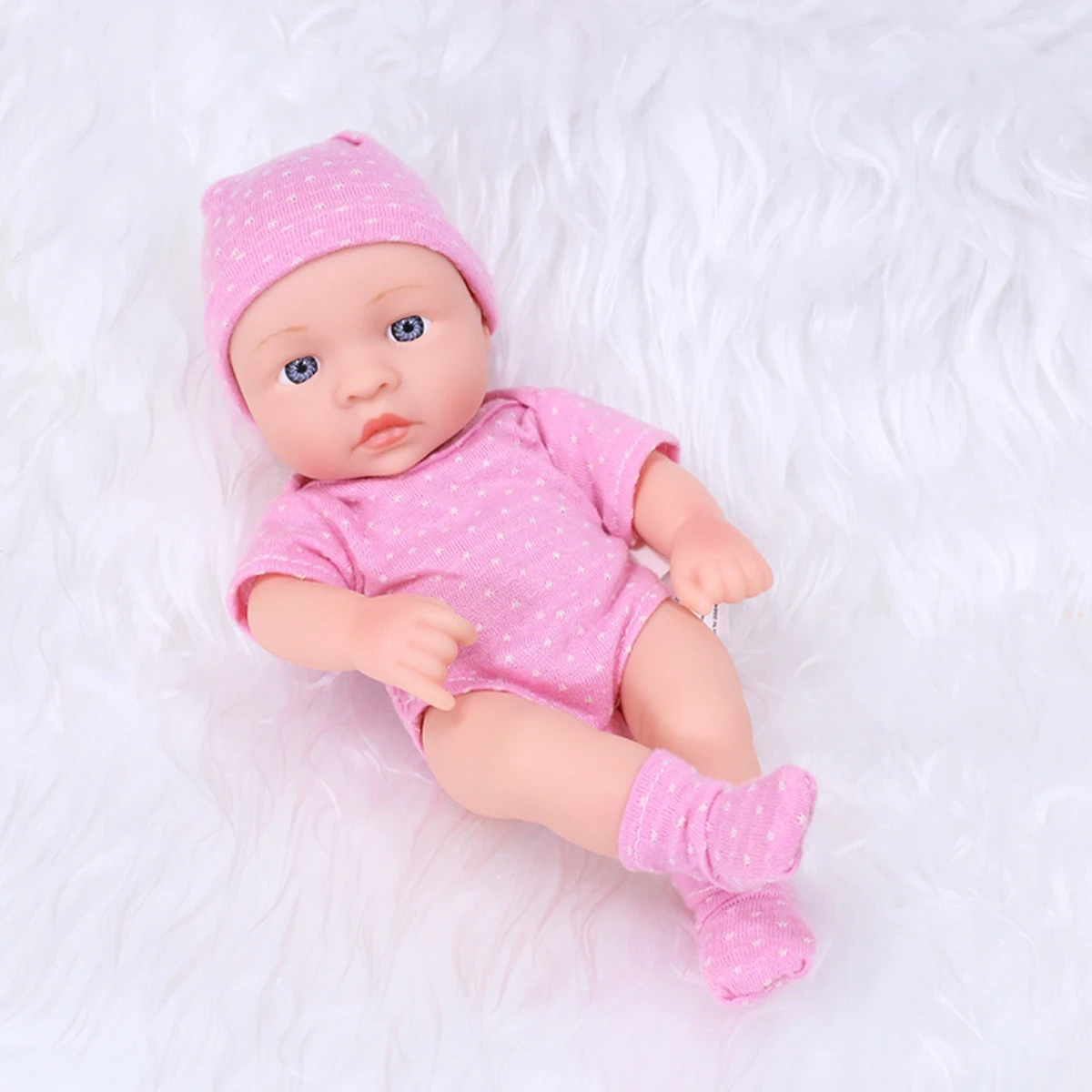 Neue Reborn-Puppe aus Vinyl, 20 cm, Mini-Reborn-Puppe, weich und mit Vollvinylkörper, süße Puppe für Erwachsene, Geburtstagsgeschenk – Detail 11