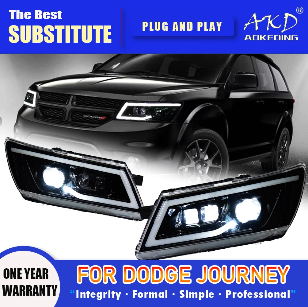 

Фара AKD для Dodge Journey, светодиодная фара 2009-2016, фары Journey DRL, указатель поворота Freemont, линза проектора «ангельский глаз»