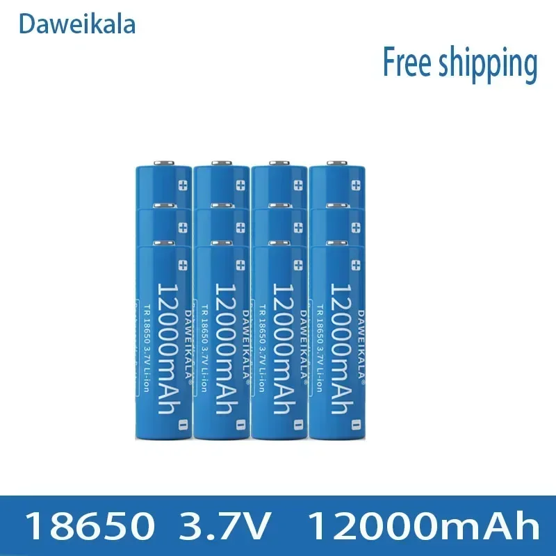 Batería 18650, batería recargable e ion d litio de 3,7 V y 12000mAh para linterna Led, cargador batería litio
