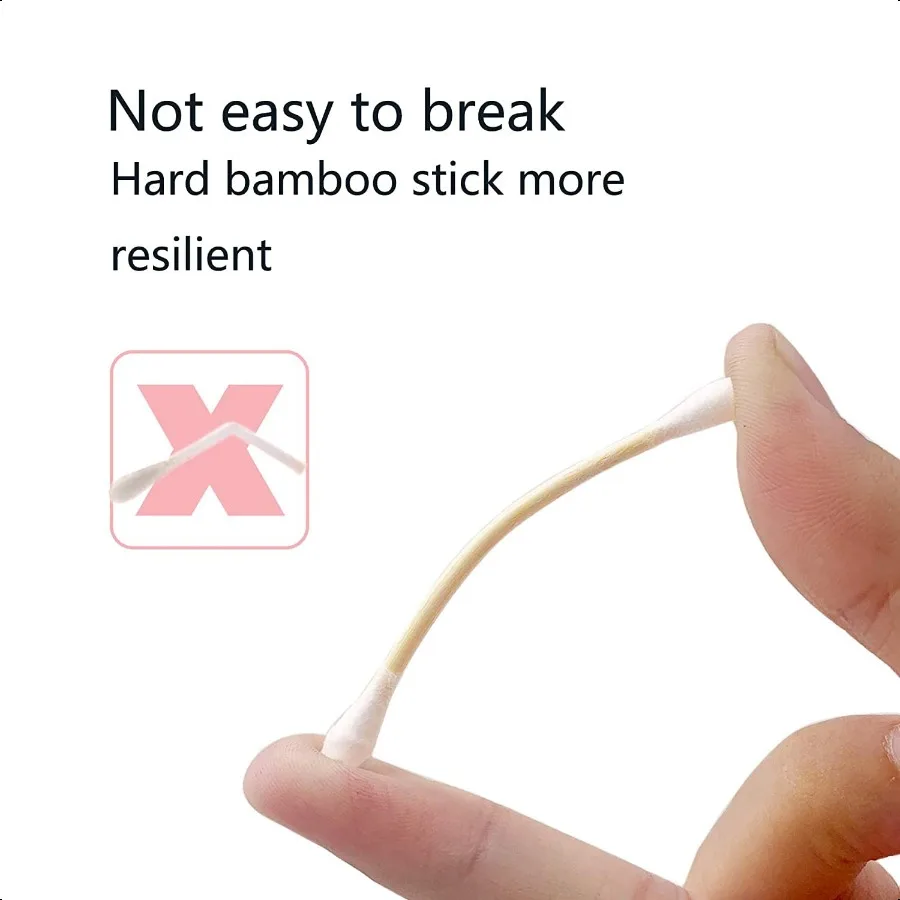 สำลีก้านไม้ไผ่ สำลีก้านไม้ 1200 ชิ้น