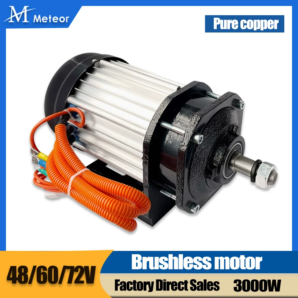 Meteor Three-Wheeled Vehicle Mid-Mounted Brushless Motor 3000W DC High-Power Pure Copper Coil for Permanent Magnet Generators