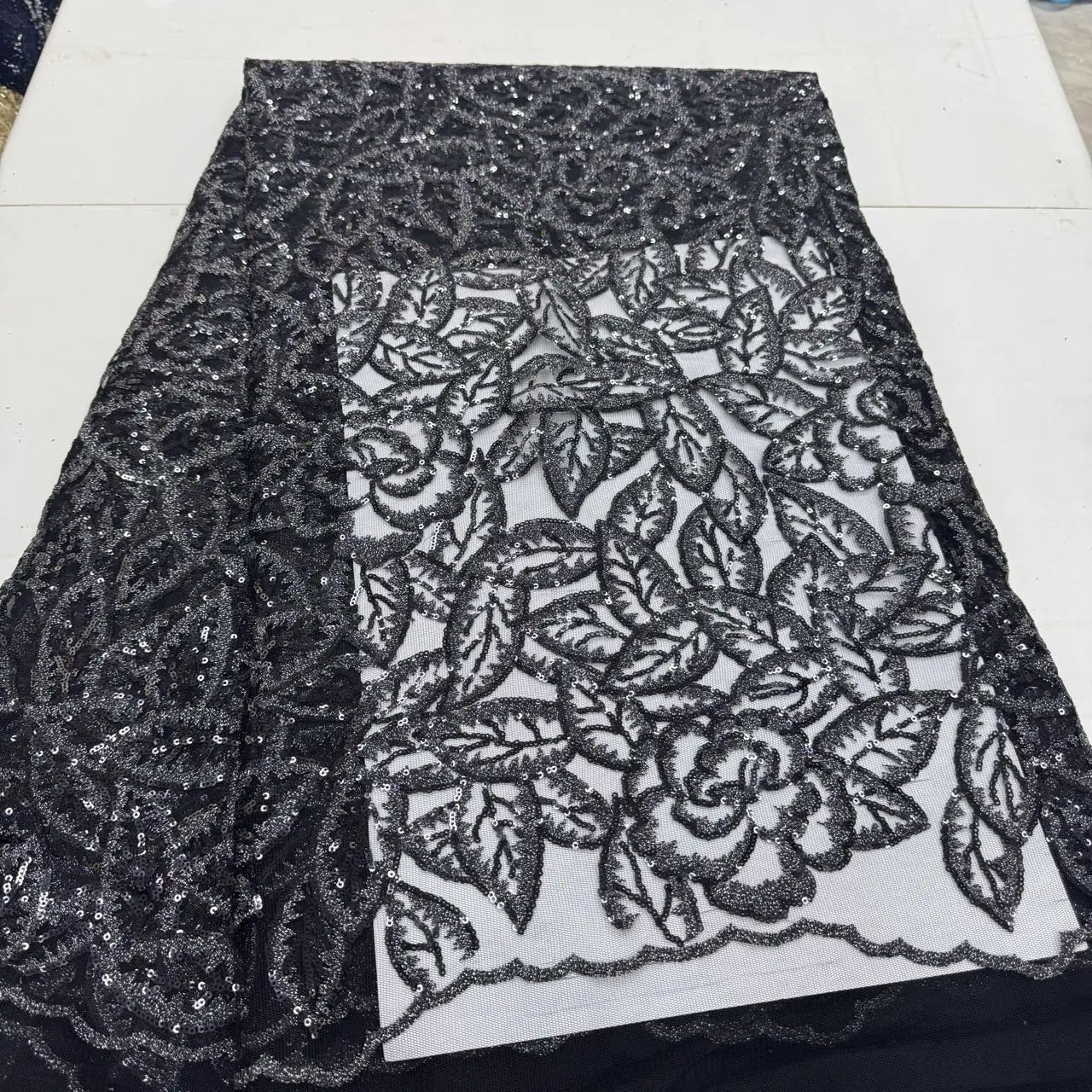 

Черное кружевное полотно с пайетками, африканское кружево из тюля, высококачественная нигерийская сетчатая ткань 2026 года, французское кружево для вечерних и свадебных платьев, для шитья