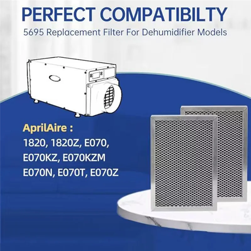 

AS60-Dehumidifier Filters MERV-8(2X 5695) For Models 1820, 1820Z, E070, E070KZ, E070KZM E070N, 070T, E070Z For Whole-House Unit