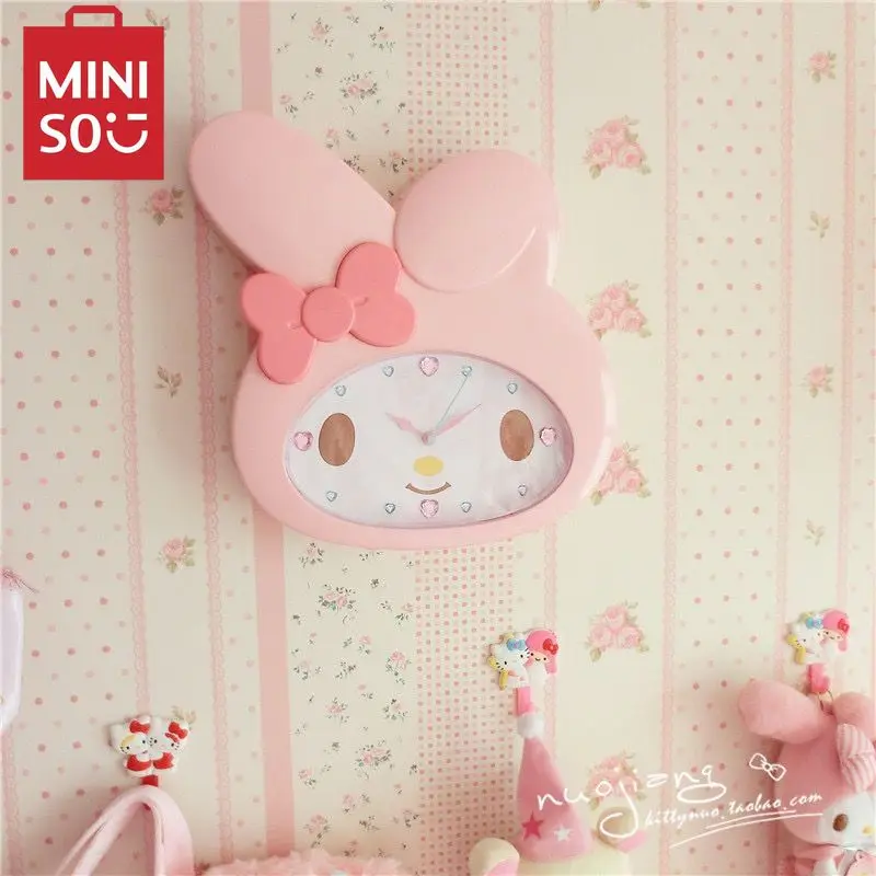 MINISO New arrival Melody children rabbit cute wall clock living room bedroom silent sweep second cartoon clock