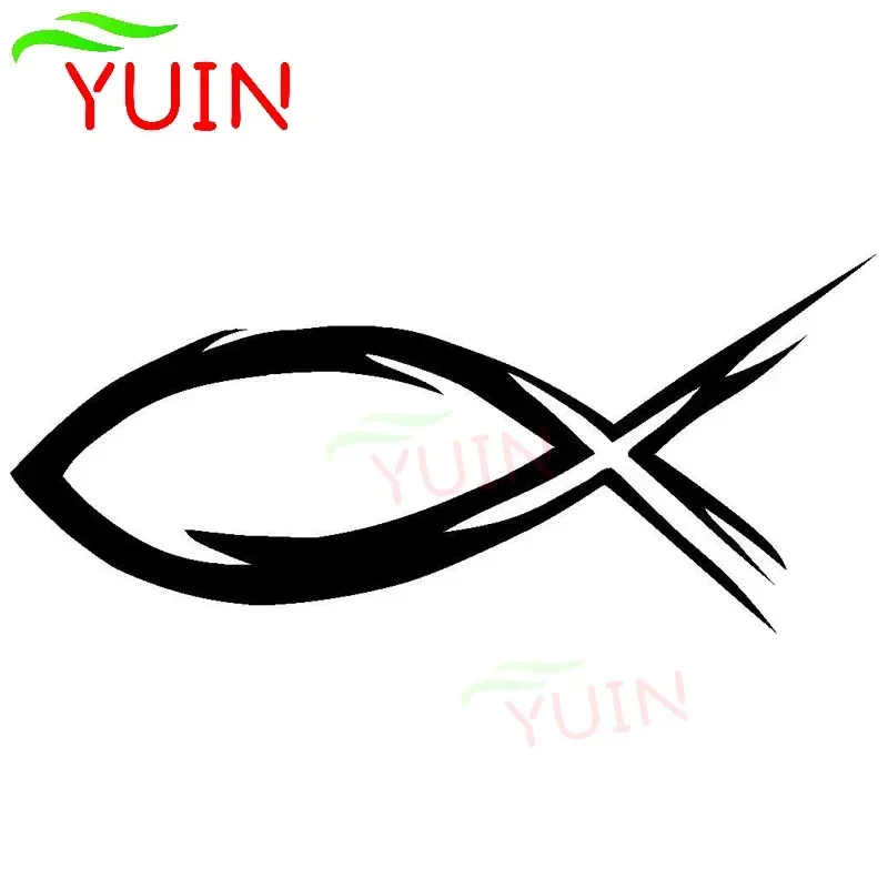 

Grunge Jesus Fish Car Sticker Creative Motorcycle Auto Accessories Fashion PVC Window Decoration High Quality Waterproof Decal