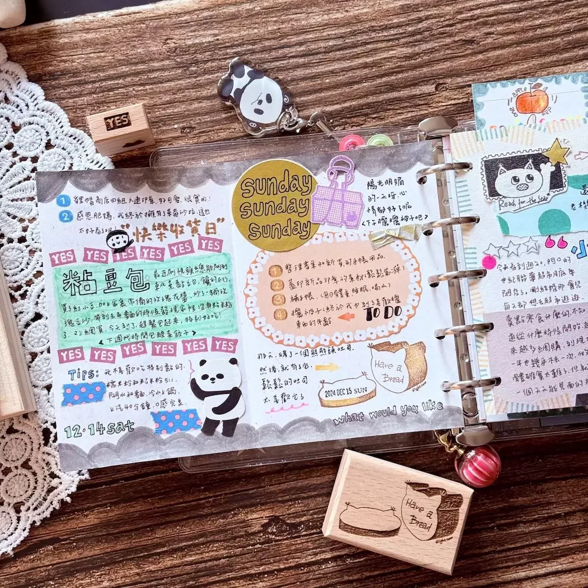 Vintage Lovely Bear Daily Life 2 Wooden Rubber Stamp for DIY Scrapbooking Photo Album Card Making